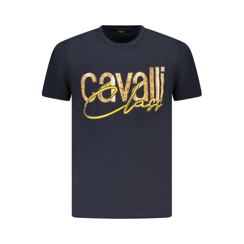 T-shirt homme en coton bleu Cavalli Class