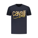 T-shirt homme en coton bleu Cavalli Class