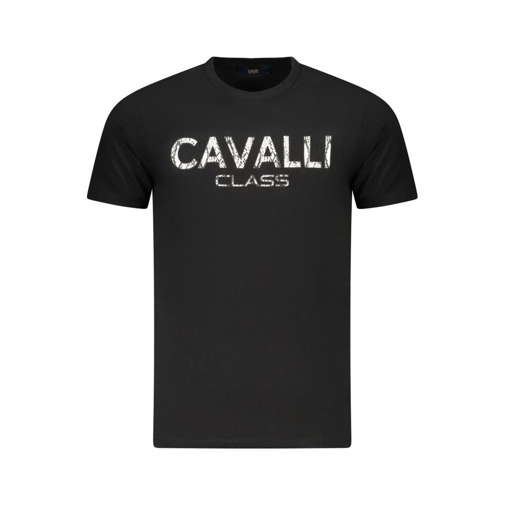 T-shirt homme en coton noir Cavalli Class