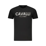 T-shirt homme en coton noir Cavalli Class