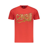 T-shirt homme en coton rouge Cavalli Class