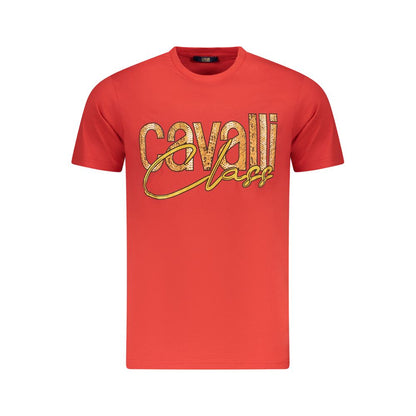 Cavalli Class Red Cotton Men T-Shirt