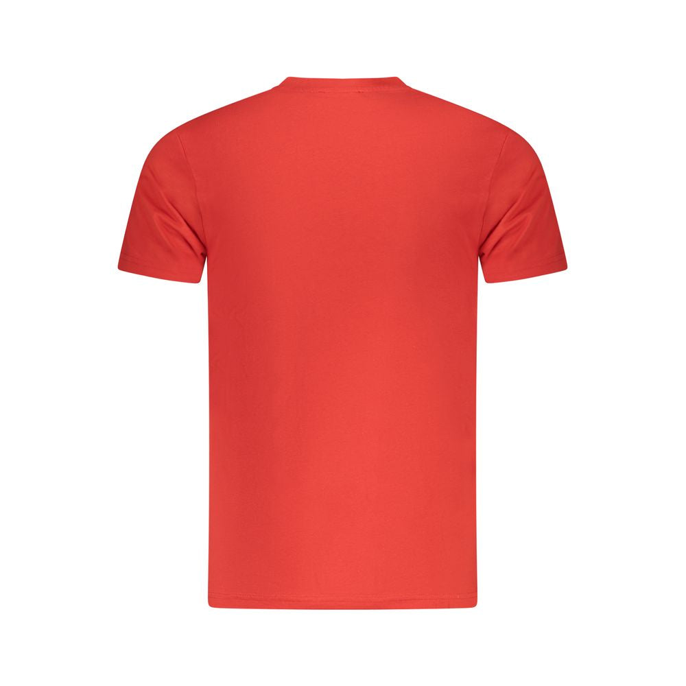 T-shirt homme en coton rouge Cavalli Class