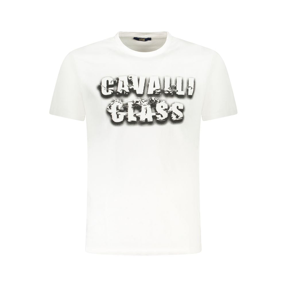 T-shirt homme en coton blanc Cavalli Class