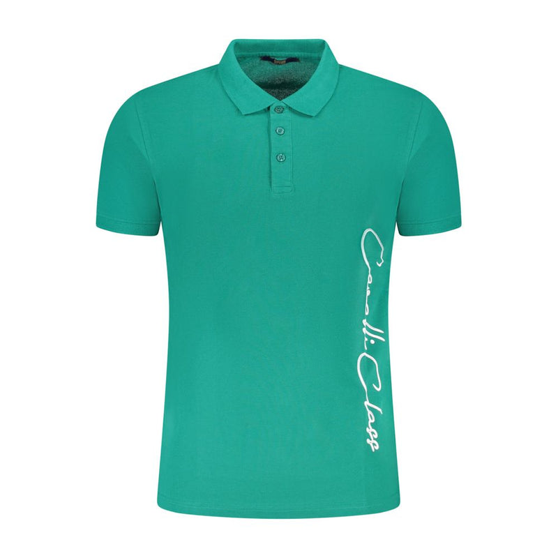 Polo homme en coton vert Cavalli Class