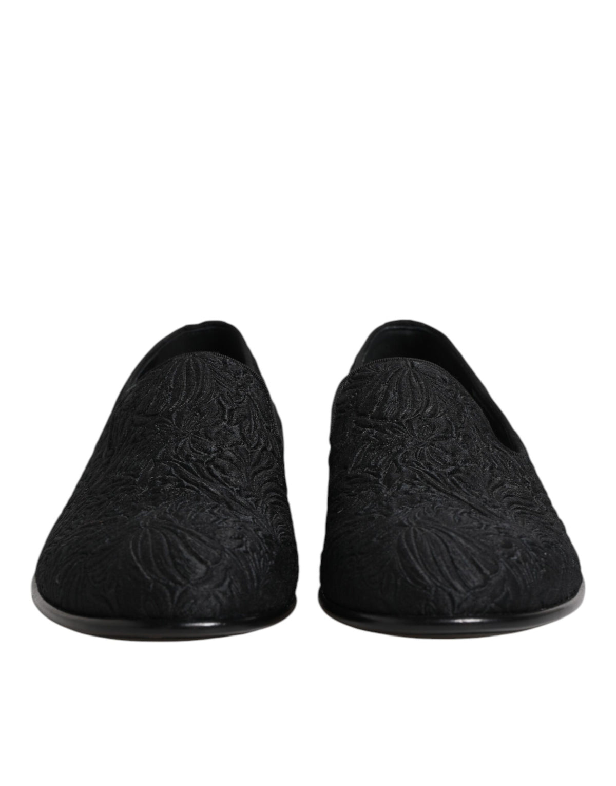 Dolce & Gabbana Black Jacquard Slip On Loafers for Men