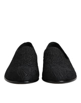 Dolce & Gabbana Black Jacquard Slip On Loafers for Men