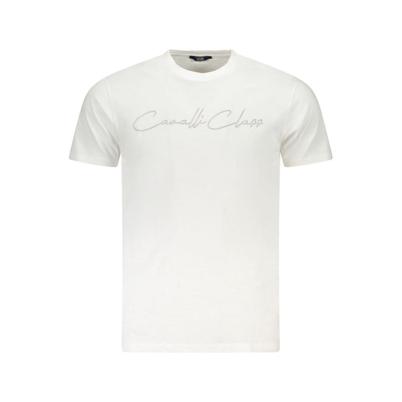 T-shirt homme en coton blanc Cavalli Class