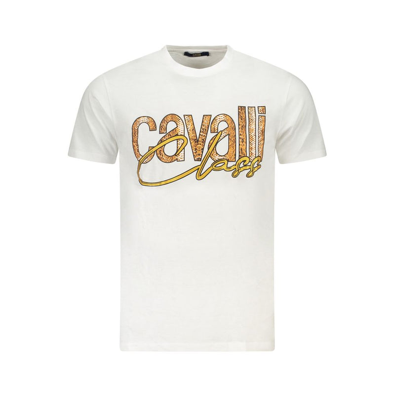 T-shirt homme en coton blanc Cavalli Class