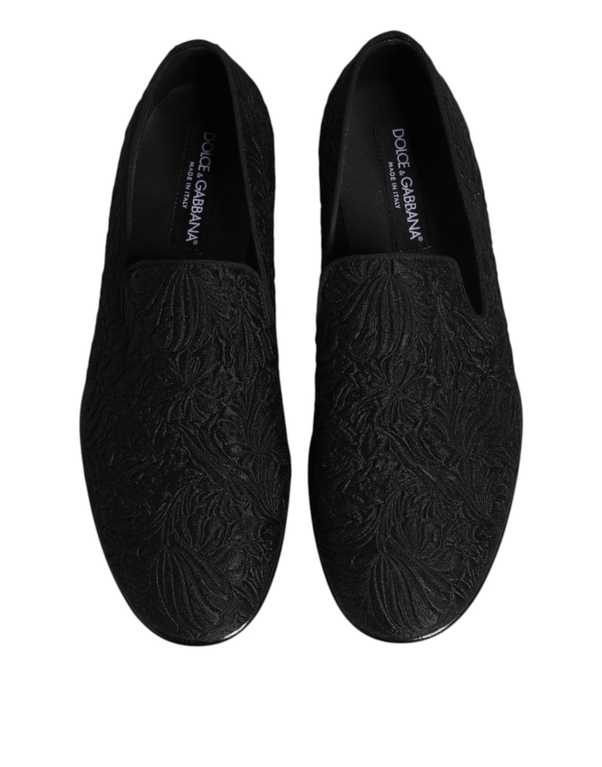 Dolce & Gabbana Black Jacquard Slip On Loafers for Men