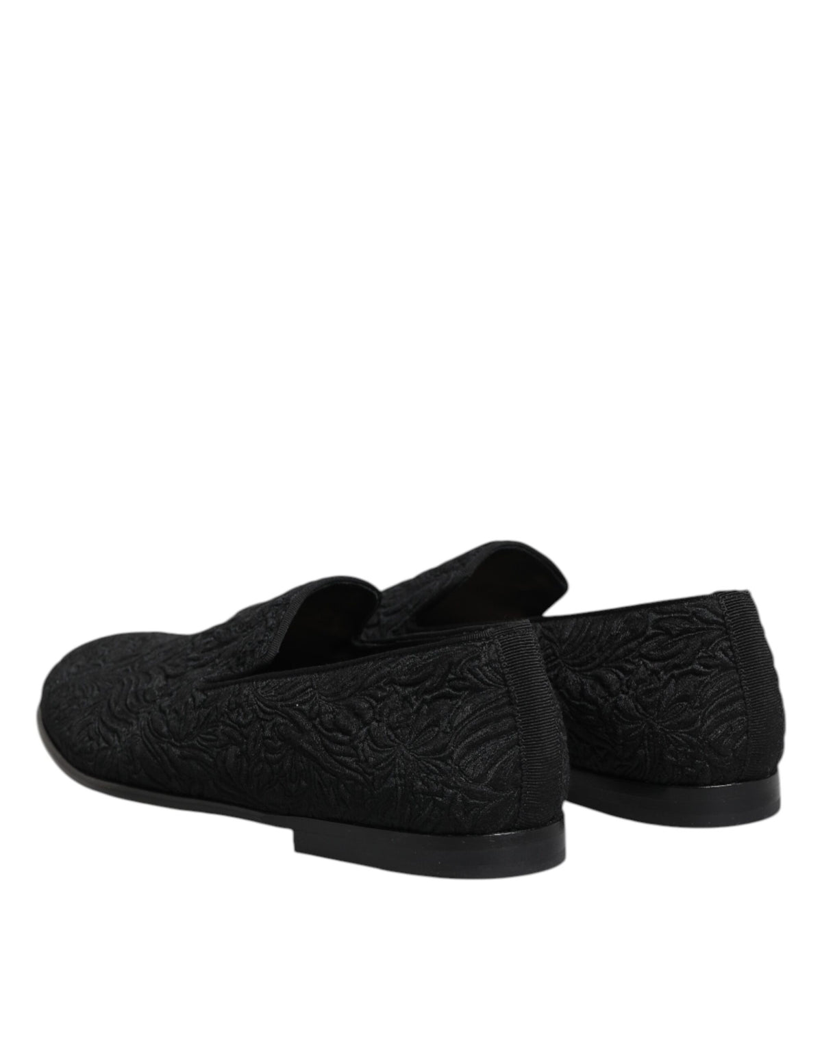 Dolce & Gabbana Black Jacquard Slip On Loafers for Men