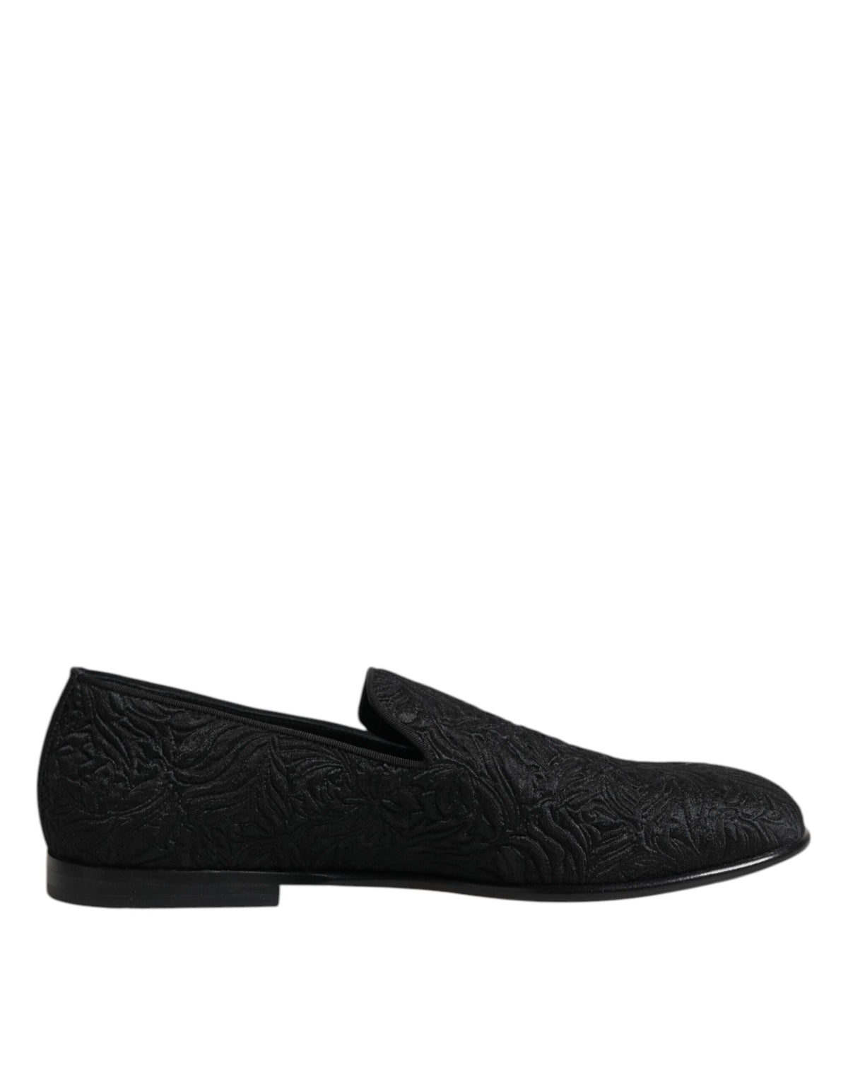 Dolce & Gabbana Black Jacquard Slip On Loafers for Men