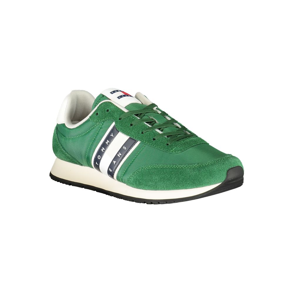 Tommy Hilfiger Green Polyester Men Sneaker - Eco-Friendly Style