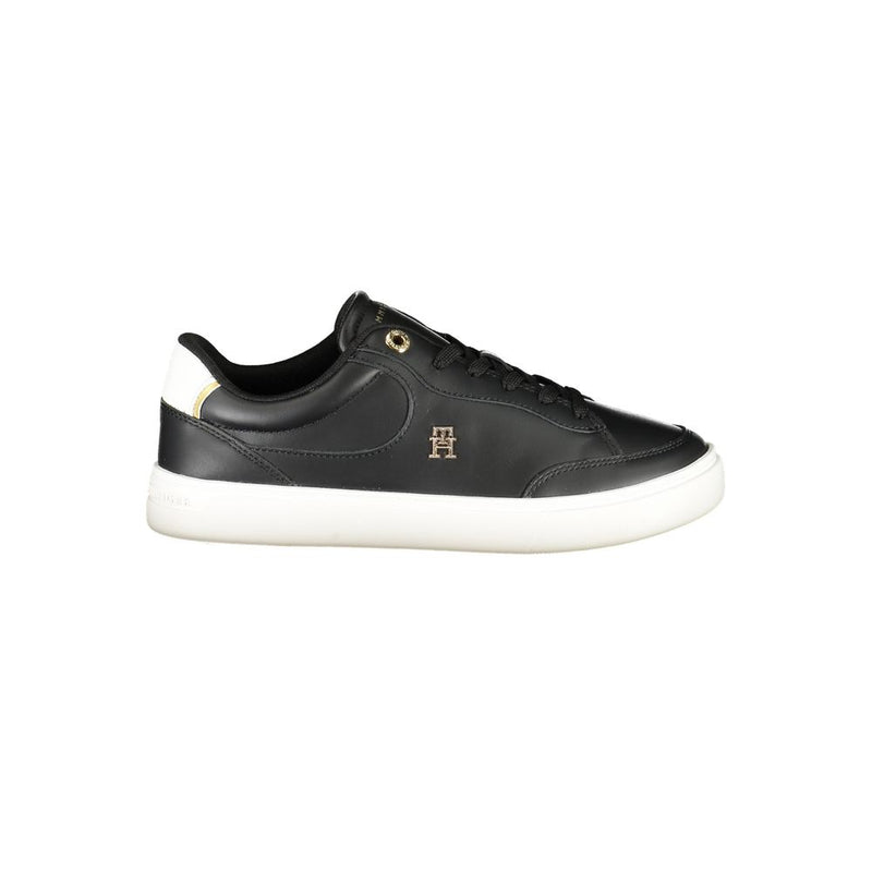 Tommy Hilfiger Black Leather Women Sneakers - Stylish & Comfortable