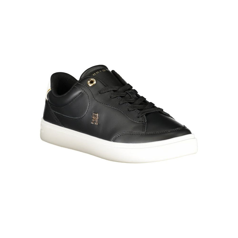 Tommy Hilfiger Black Leather Women Sneakers - Stylish & Comfortable