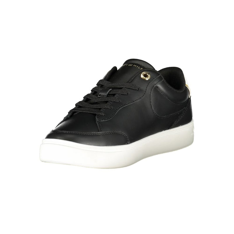 Tommy Hilfiger Black Leather Women Sneakers - Stylish & Comfortable