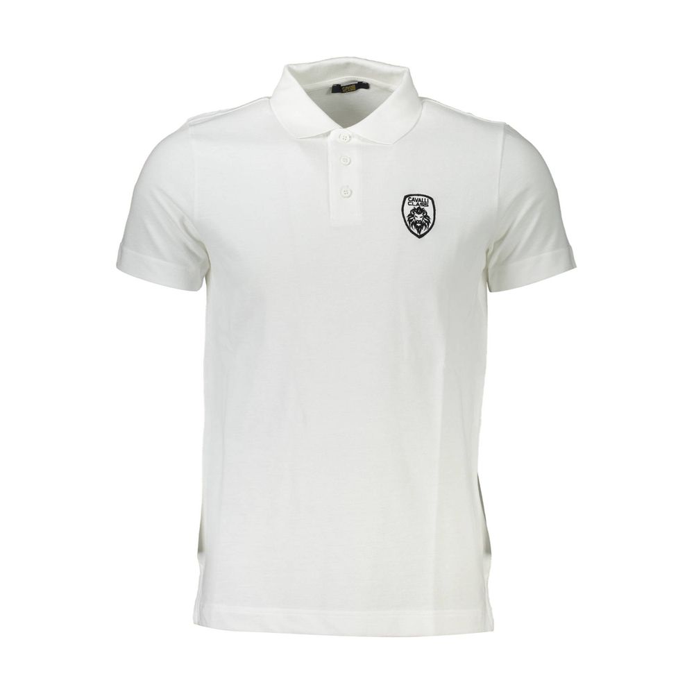 Polo homme en coton blanc Cavalli Class