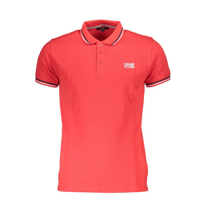 Polo homme en coton rouge Cavalli Class