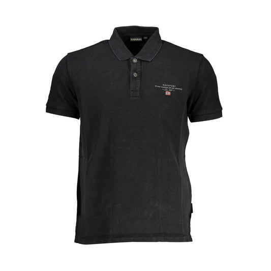 Polo homme en coton noir Napapijri
