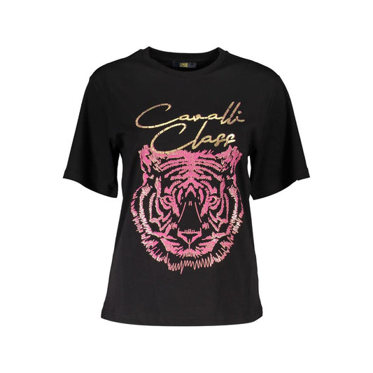Top femme en coton noir Cavalli Class
