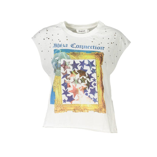 Top blanc en coton pour femme Desigual