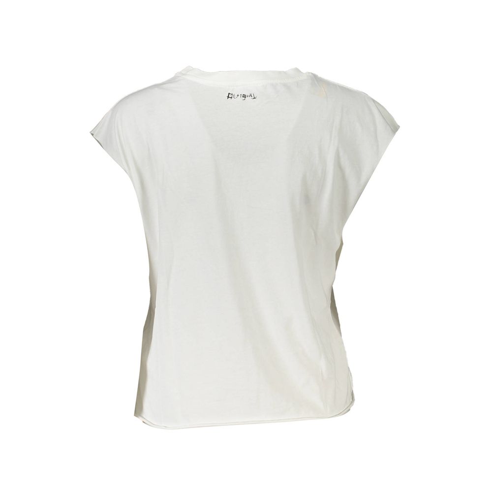 Top blanc en coton pour femme Desigual