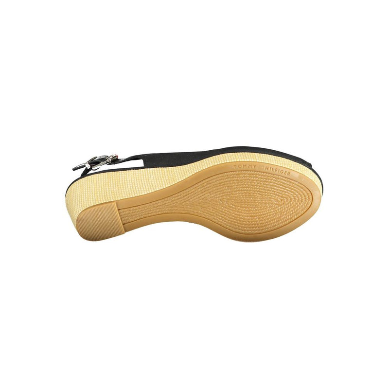 Tommy Hilfiger Black Leather Women Sandal - Chic Elegance
