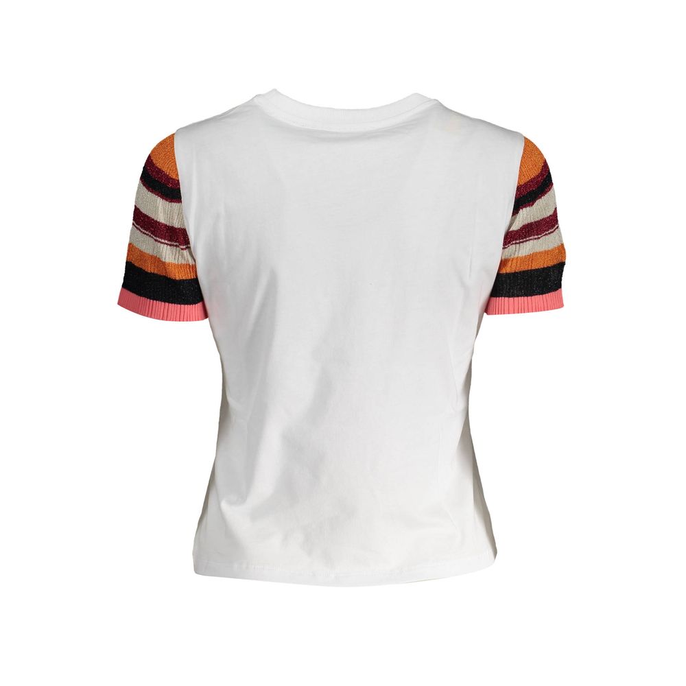 T-Shirt Femme Desigual Blanc en Coton - Élégant et Unique