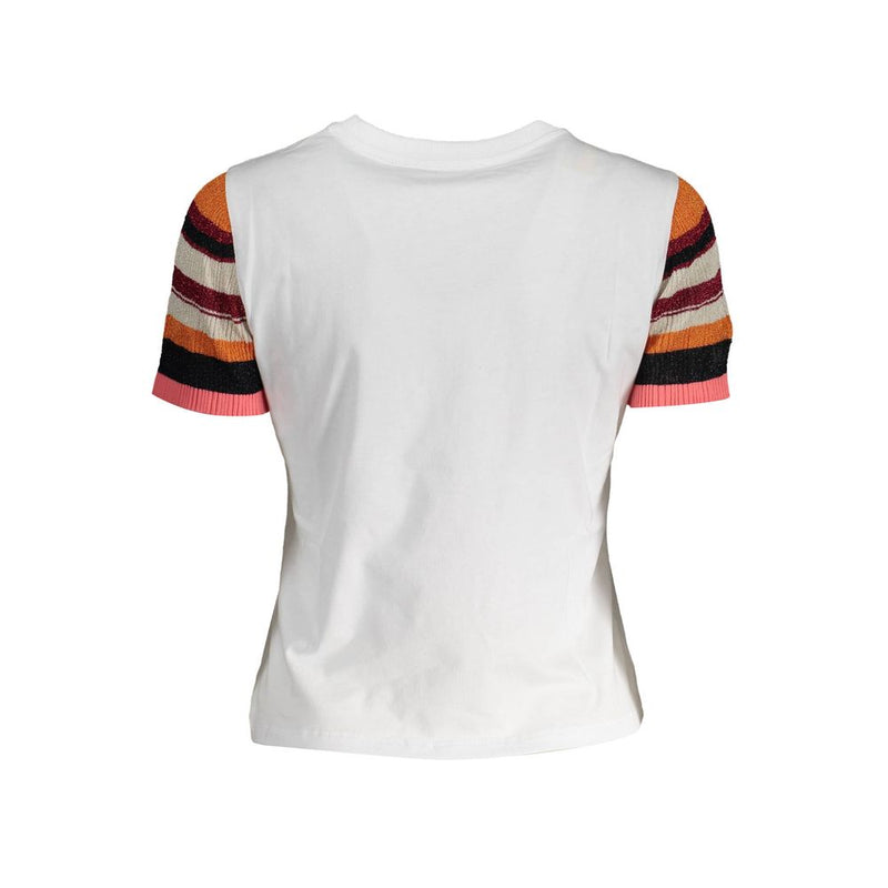 T-Shirt Femme Desigual Blanc en Coton - Élégant et Unique