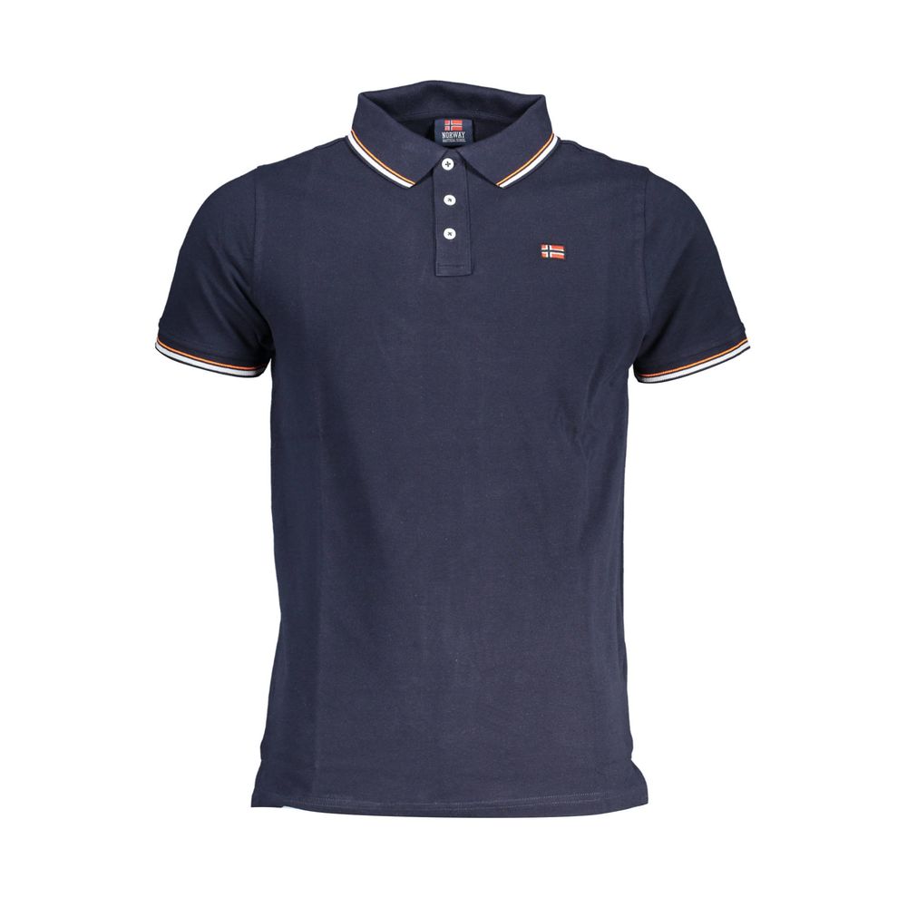 Polo en Coton Bleu pour Homme - Norway 1963