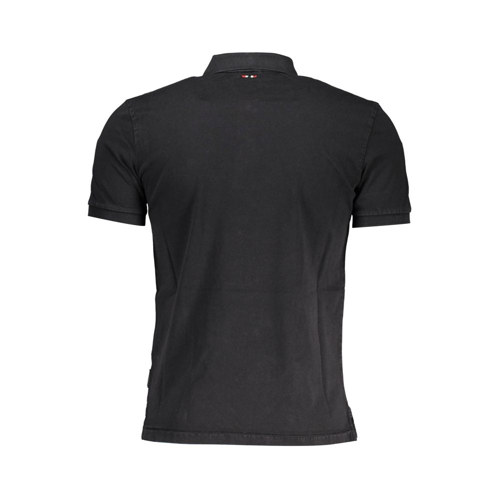Polo homme en coton noir Napapijri