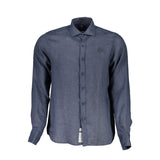 Chemise homme en lin bleu La Martina