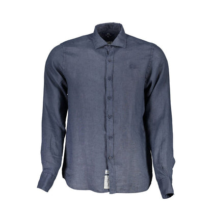 Chemise homme en lin bleu La Martina