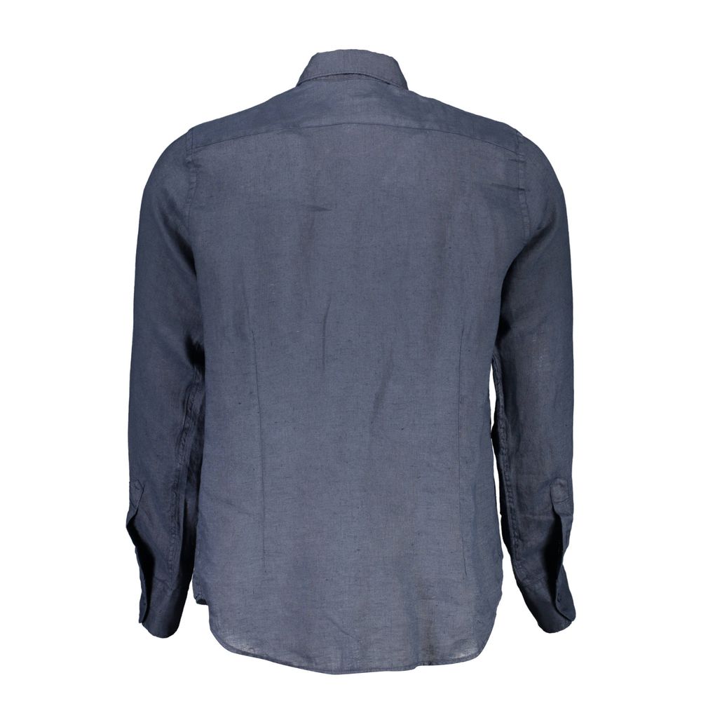 Chemise homme en lin bleu La Martina