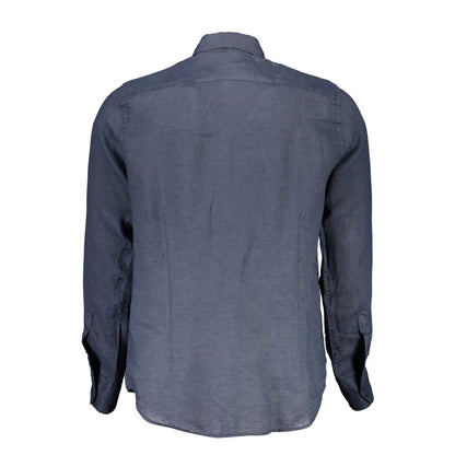 Chemise homme en lin bleu La Martina