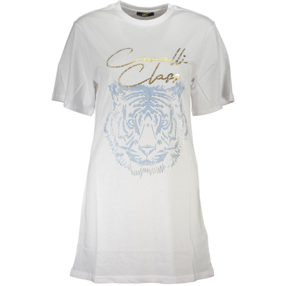 Cavalli Class T-Shirt Femme en Coton Blanc - Élégance Intemporelle