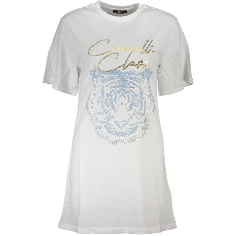 Cavalli Class White Cotton Women T-Shirt - Timeless Elegance