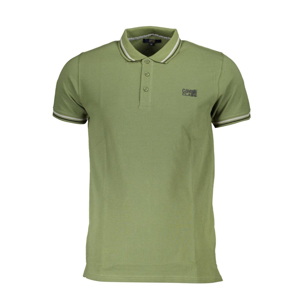 Polo homme en coton vert Cavalli Class