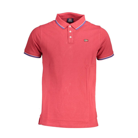 Noorwegen 1963 Rood Katoenen Heren Poloshirt