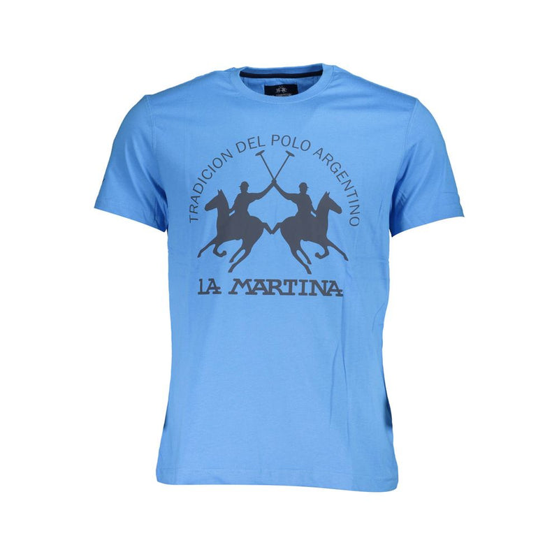 La Martina blauw katoenen heren T-shirt