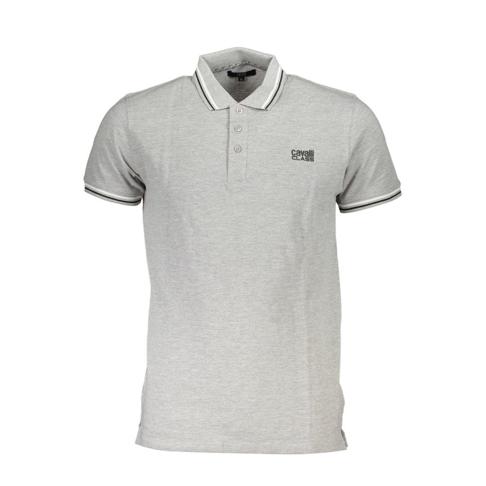 Polo homme en coton brun Cavalli Class