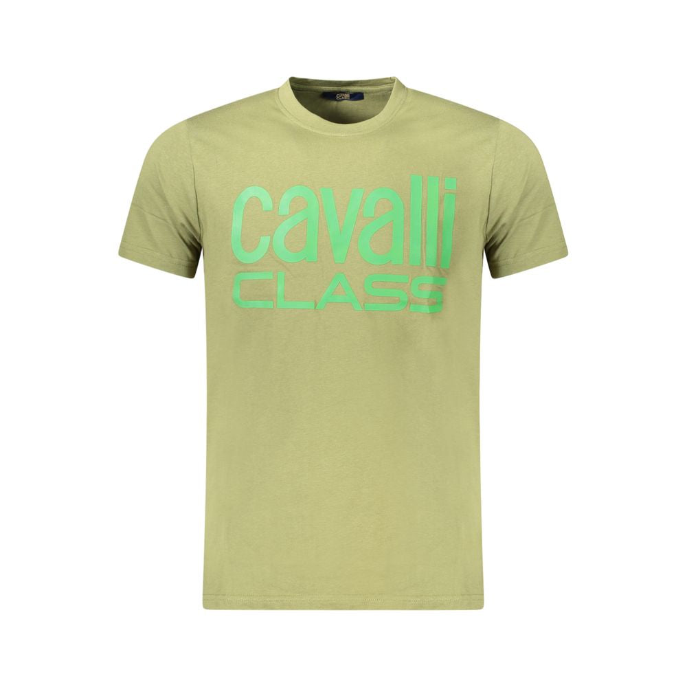 T-shirt homme en coton vert Cavalli Class