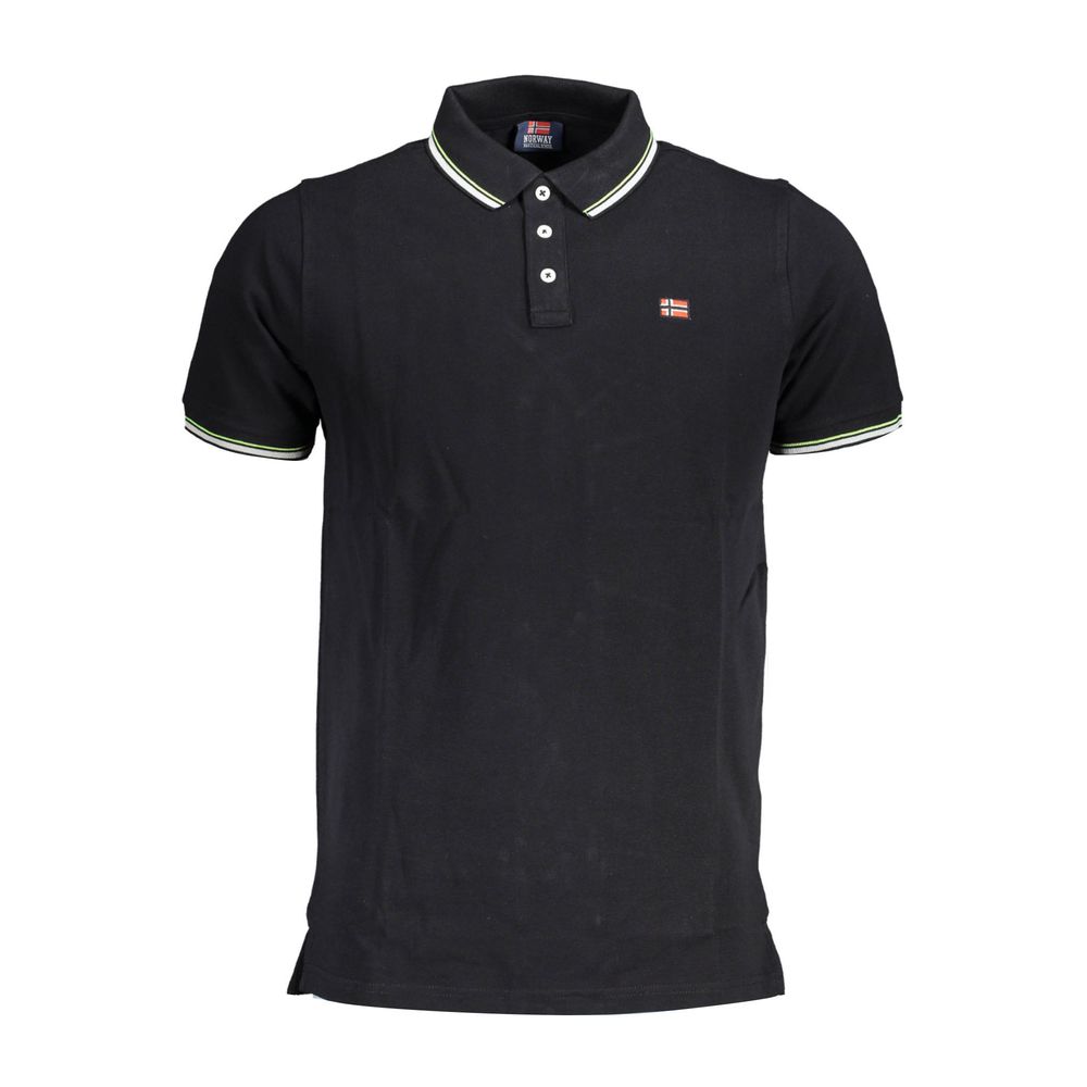 Polo Noir en Coton pour Homme - Norway 1963
