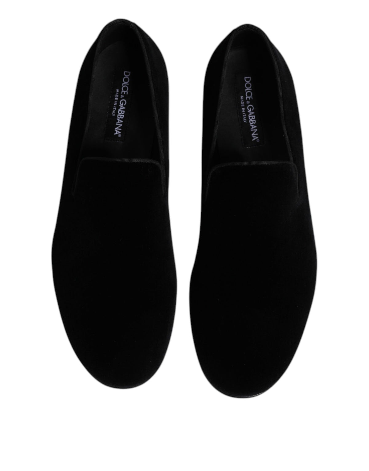 Dolce & Gabbana Black Velvet Slip On Loafers - Formal Shoes