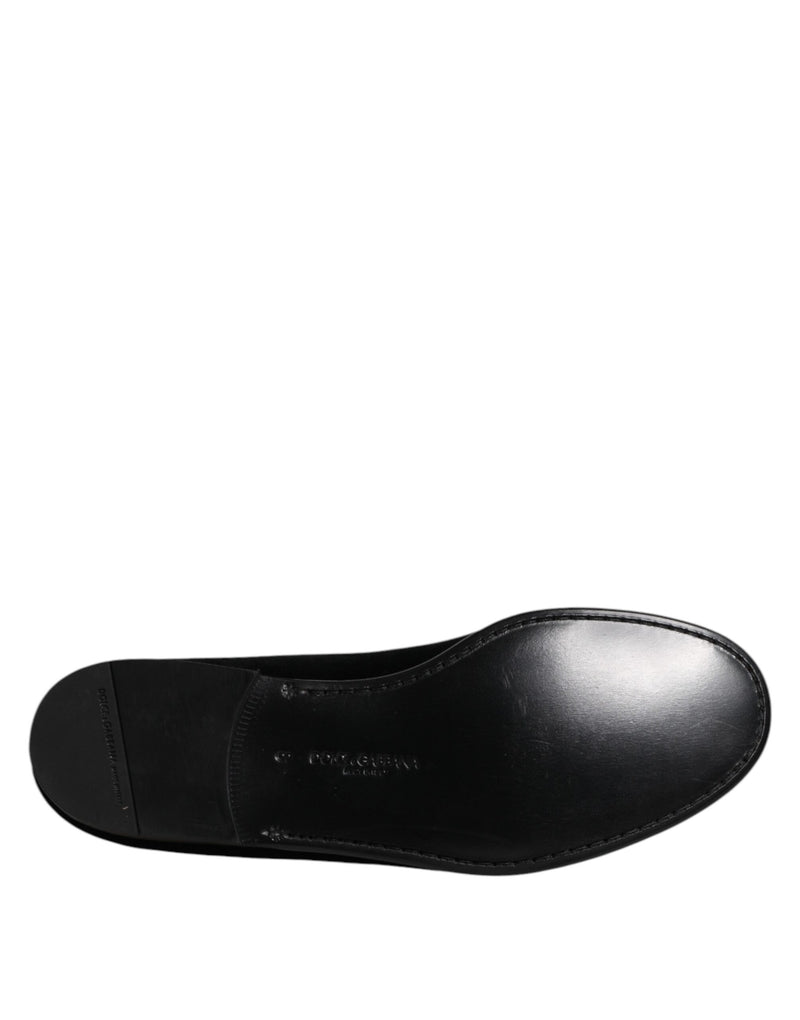 Dolce & Gabbana Black Velvet Slip On Loafers - Formal Shoes