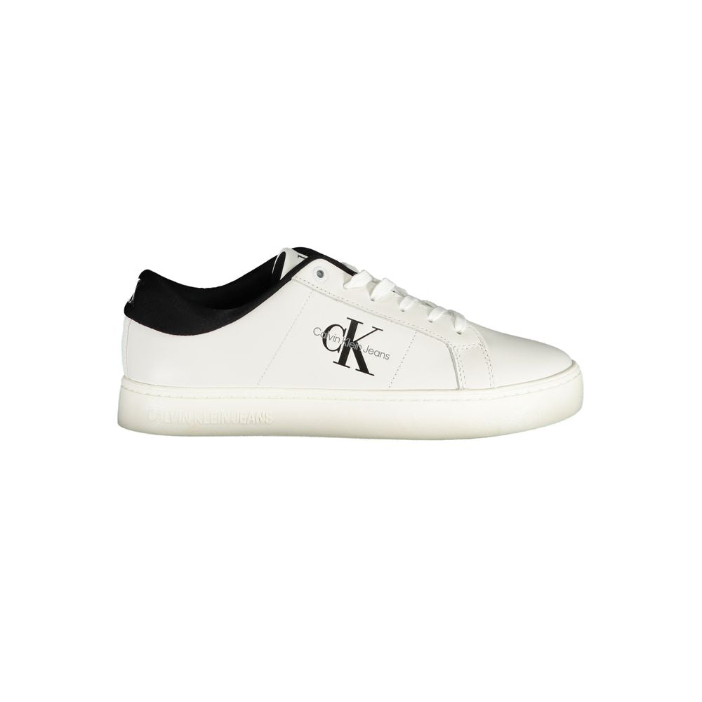 Calvin Klein White Polyester Sneaker for Men - Stylish & Sustainable