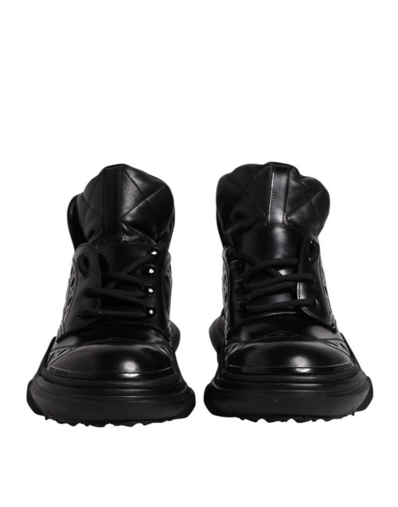 Dolce & Gabbana Black Leather Casual Mens Ankle Boots