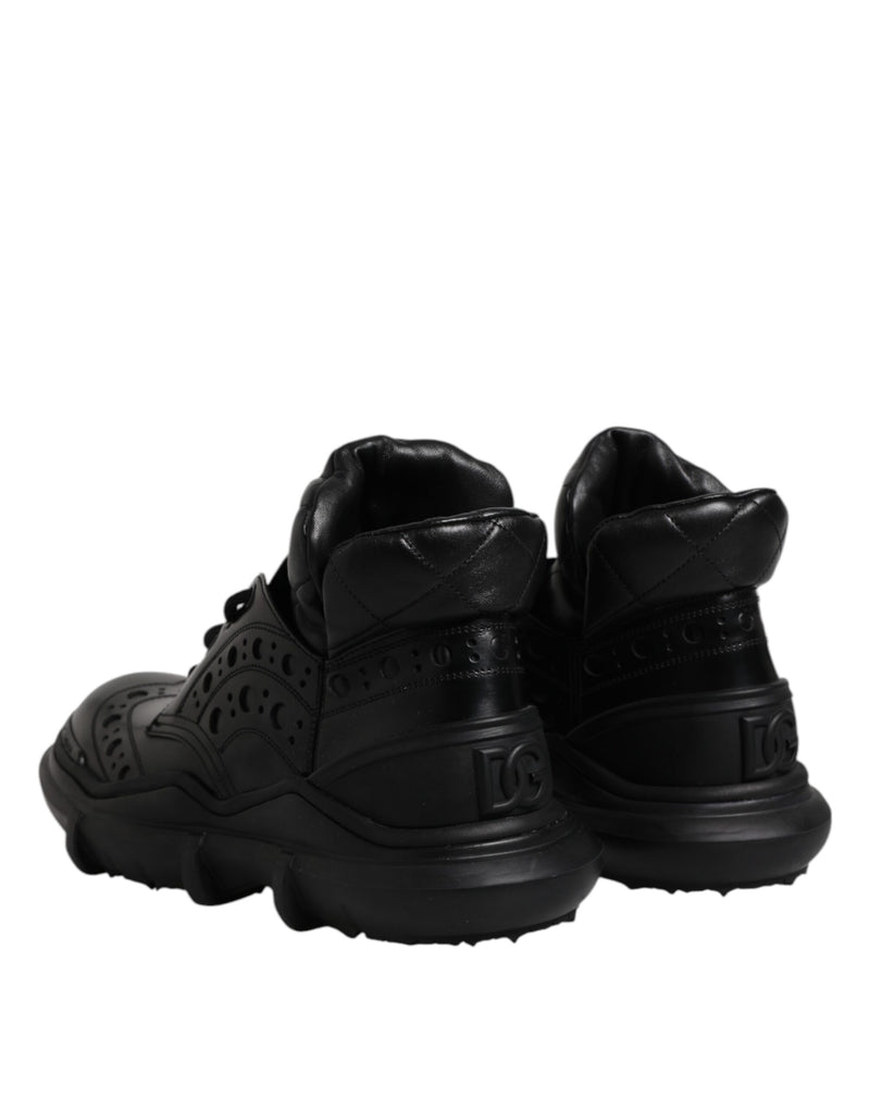 Dolce & Gabbana Black Leather Casual Mens Ankle Boots