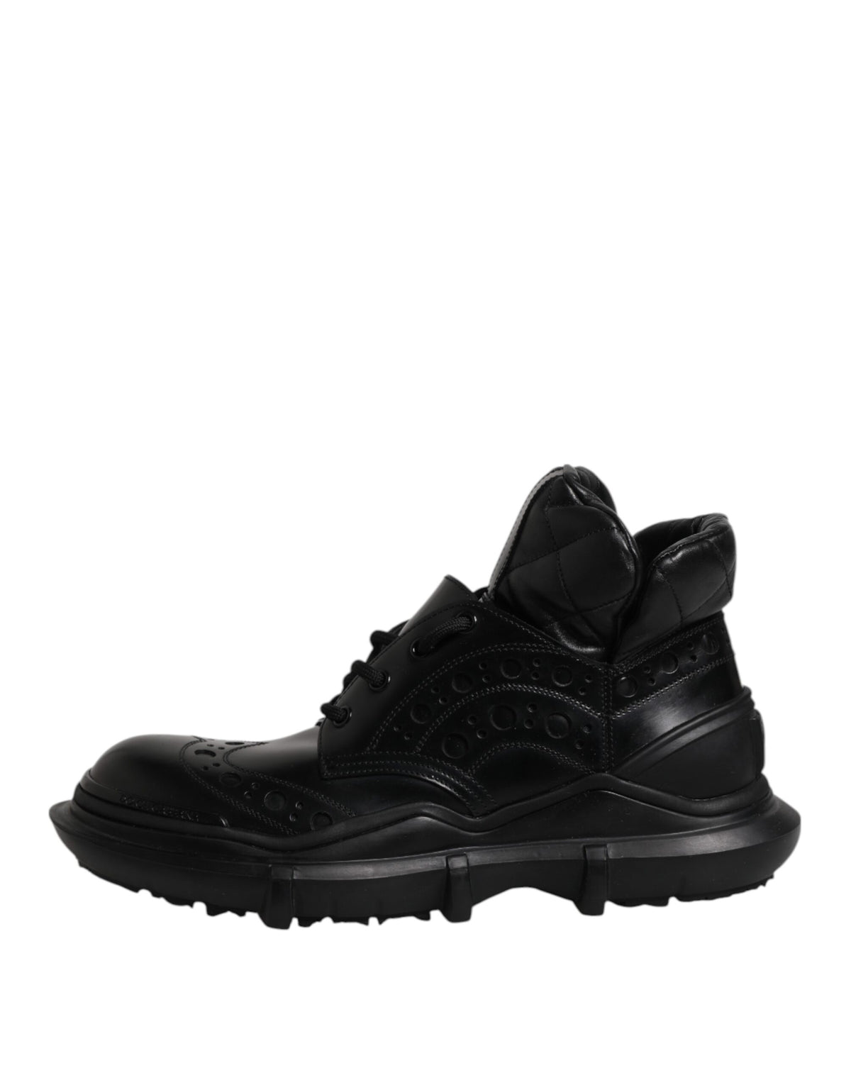 Dolce & Gabbana Black Leather Casual Mens Ankle Boots