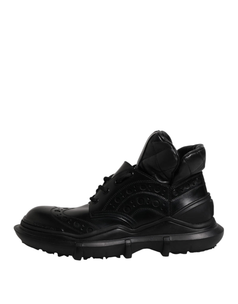 Dolce & Gabbana Black Leather Casual Mens Ankle Boots